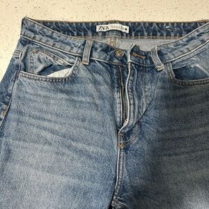 Zara Classic Denim Wide Leg Jeans